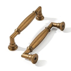Pack 4 Inch(10mm) Cabinet Pulls Heavy 4″(102mm) Hole Center 2 Antique Brass