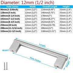 Cabinet Handles Brushed Nickel Bar Pulls Kitchen Drawer Hardware Stainless Steel