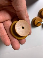 Set of 32: Wood Wooden Knobs Pulls Handles Natural Lacquered Round