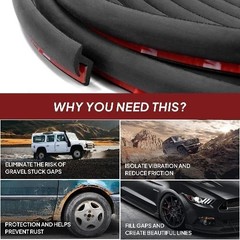 Fender Flares Edge Trim, EPDM Rubber Seal for Car and Truck Wheel A Size: 18ft