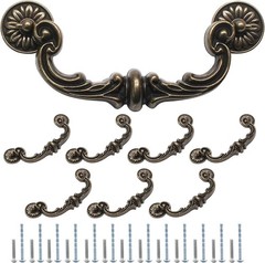 8 Pack Vintage 6 Inch Bronze Drop Bail Cabinet Drawer Pull Handles 150mm