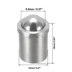 uxcell Door Cabinet Closet Drawer 12mm Dia Stainless Steel Mini 12 mm, Silver