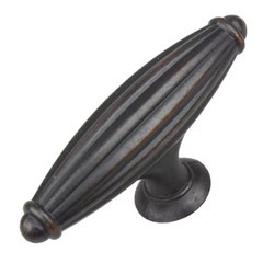 2-1/2 In. Oil Rubbed Bronze Fluted Cabinet Drawer Knobs (10-Pack)