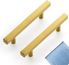30 Pack Gold Square Cabinet Pulls – 3.75″ Stainless Steel Drawer Handles