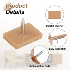 12pcs Tack-in Drawer Glides 17x12mm Plastic Drawer Furniture Replacement Brown