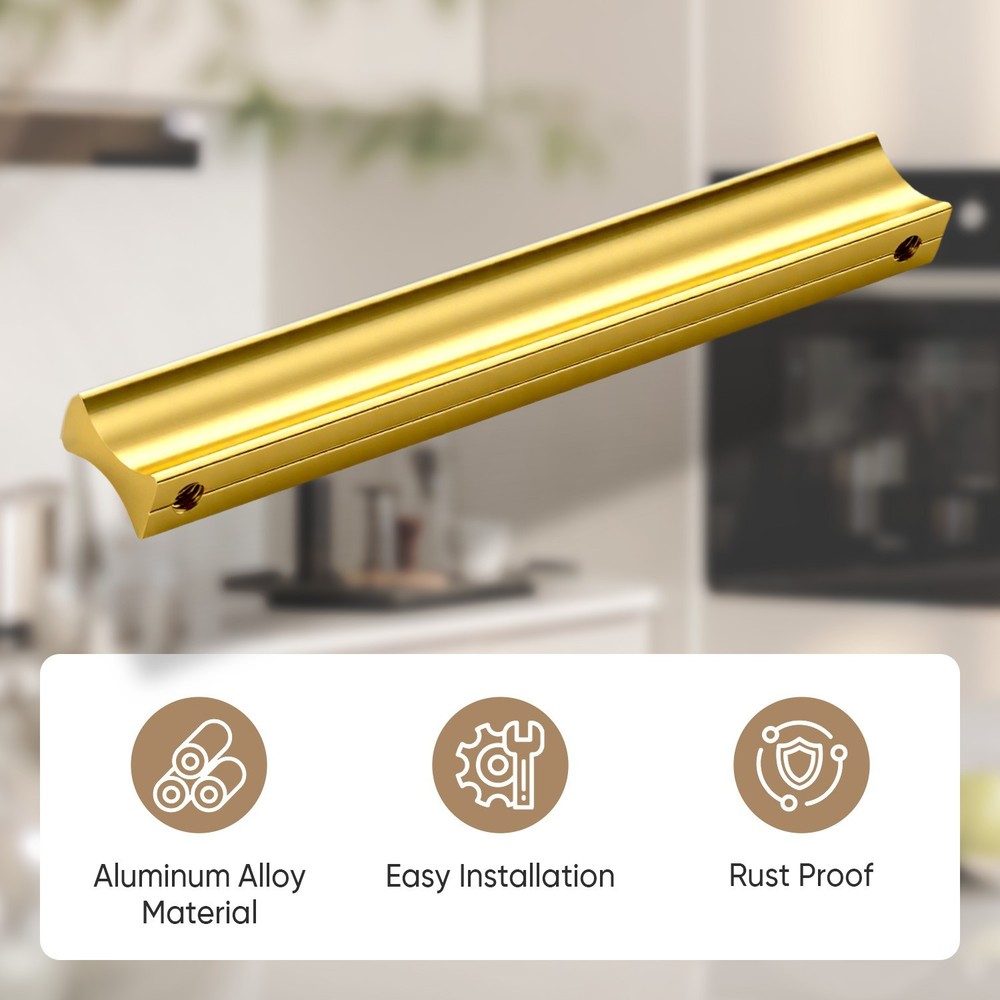 Kitchen Square Modern Cabinet Handles Gold Bar Drawer Pulls Aluminum Alloy