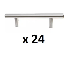 *LOT OF 24* South Maine 3.5 in. Satin Nickel Modern Straight Euro Style Bar Pull