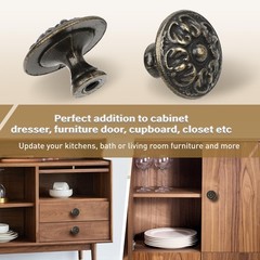 10x Euro Style Antique Brass Kitchen Cabinet Knobs Pull – Vintage Drawer and Dre