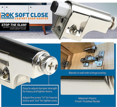 25 Pack Soft Close Dampers for Cabinet Doors – Polished Nickel Finish