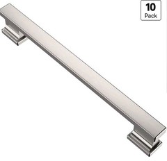 Alzassbg 10Pk Brushed Satin Nickel Cabinet Pulls, 6-1/4 Inch(160mm) Hole Center