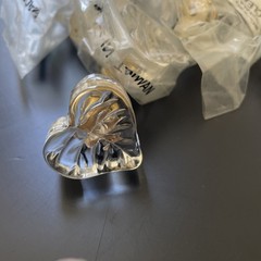 16 Acrylic Heart Leaf CLEAR brass Furniture Cabinet Drawer Door Pulls Knobs 1.25