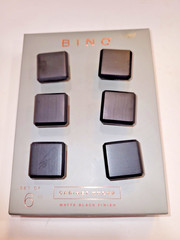 Box of 6 Black 1 1/4 Square Kitchen Cabinet Knobs Drawer Handles with Hardware
