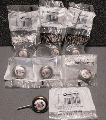 Lot Of 7 Amerock BP76244-FWB Royal Family 1 1/4″ Cabinet Knob w/ Flower Center