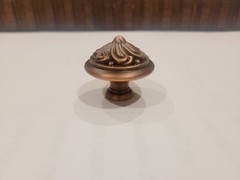 Vintage victorian french solid brass1.5 in cabinet knob antique copper finish
