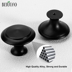35 pomos redondos negros mate 30mm para gabinetes de cocina y cajones