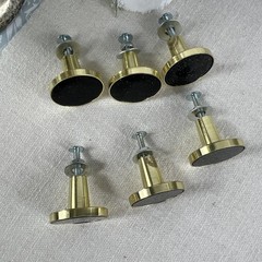 Set of 6 Black Glitter & Gold Cabinet Knobs Drawer Pulls Hardware Home Decor