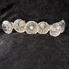 6 Crystal Round Facet Knobs Elegant Pulls Drawers Cabinets
