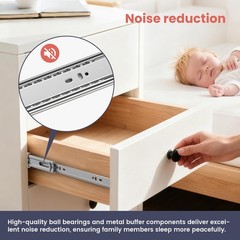 6 Pairs 22 Inch Soft Close Drawer Slides Heavy Duty Side Mount