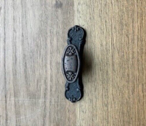 Hardware Cabinet Dresser Drawer Pull Oval KNOB w/ Backplate Spotted Bronze