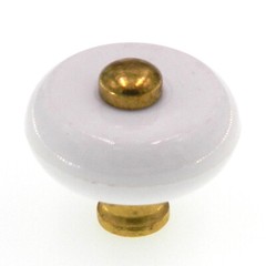Amerock Allison Polished Brass, White Center 1 3/16″ Cabinet Knob BP76268-WH3