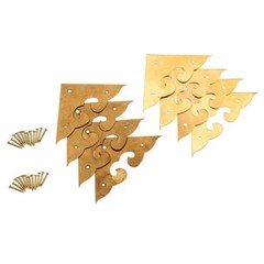 4Pcs Vintage Brass Flat Corners Guard Cabinet Gift Box Corner Protector 2 Color
