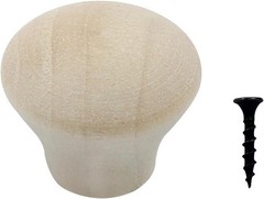 20pcs Mini Unfinished Wooden Cabinet Knobs 18x15mm Round Drawer Pulls