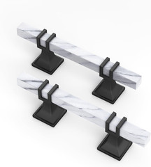 homdiy 25 Pack 3 Inch Marble Cabinet Pulls, White Marble Grain Kitchen Cabinet H