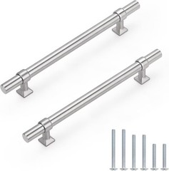15 Pack 8 3/4″ L Brushed Nickel Cabinet Pulls 6 1/4″ Hole Center Drawer Hardware