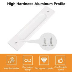 2 PCS Warm White 180 mm Rectangular Recessed Sliding Door Pulls Flush Handle