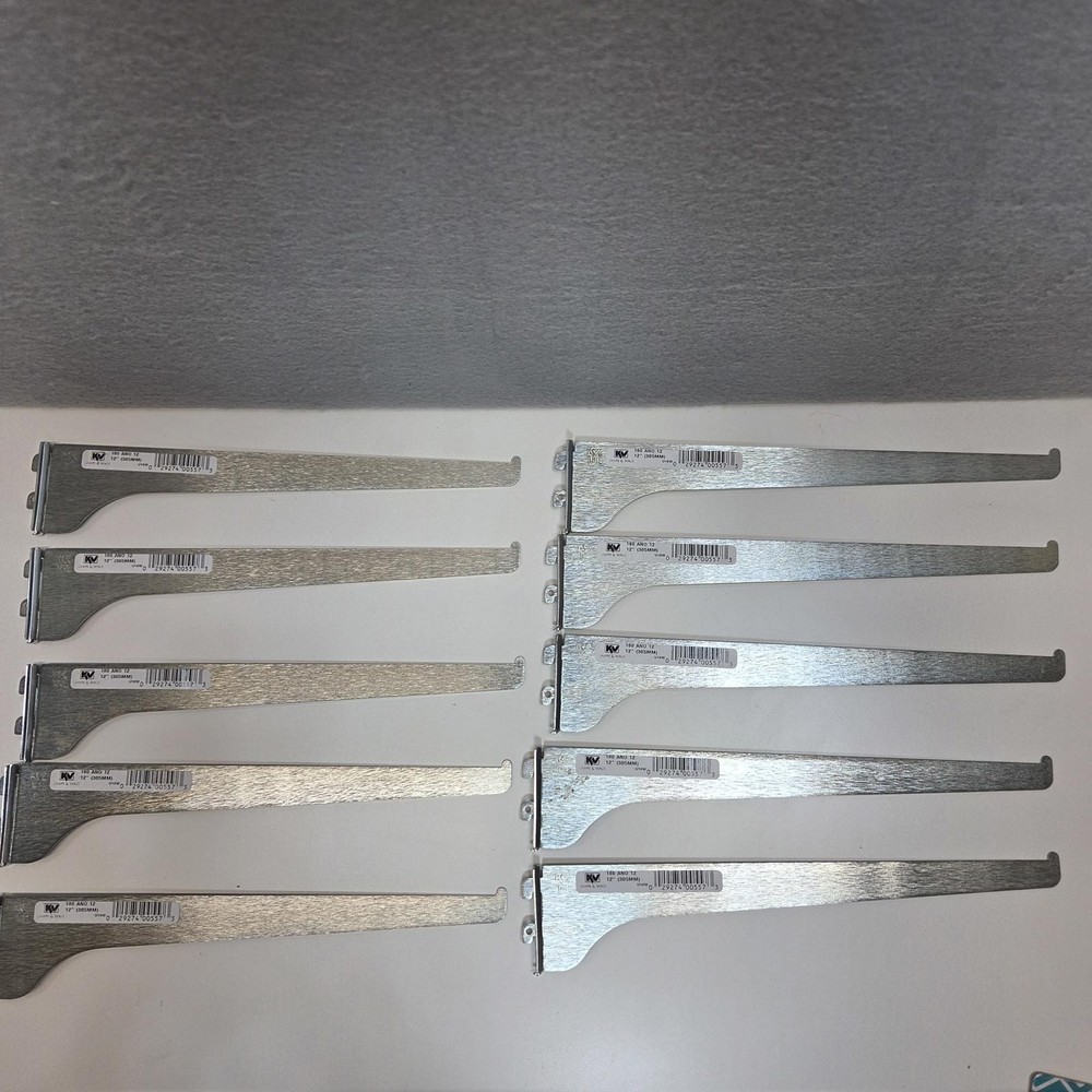KV 180 ANO 12″ Anochrome Shelf Bracket 10 Pack NEW