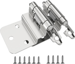 50 Pack 25 Pairs 3/8″ Inset Kitchen Cabinet Door Hinges, Semi-Concealed Hinges