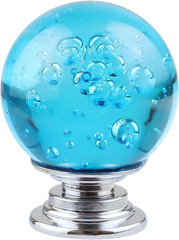 12 PCS Crystal Cabinet Knobs Round Glass Bubbles Knobs Smooth Drawer Pulls Handl