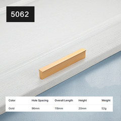Gold Cabinet Pull Drawer Handle Aluminum Alloy for Wardrobe Kitchen