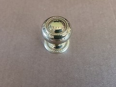 Solid Brass Designer 1 1/4″ Round Knob with Backplate Rope Design