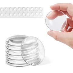 vriysei Door Stoppers Wall Protector, 6 Pcs 2″ 2″L x 2″W x 0.32″Th, Clear