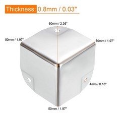 Metal Box Corner Protectors Box Edge Guard Protector 50 x 50 x 50mm Silver 24pcs