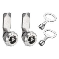 2Pcs Tubular Cam Lock Steel Triangle Lock 1 13/16″ Tongue Length Silver