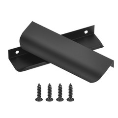 10 Pack Finger Edge Pull Furniture Drawer Handles 3.7″ Hole Center Black