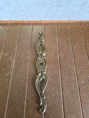 6 3/8 inch brass finish cabinet knob backplate new old stock