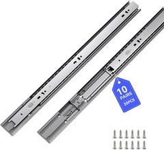 LONTAN 10 Pairs Soft Close Drawer Slides 20″ Ball Bearing Full Ext 100lb Capacit