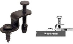 Glass Retainer Adjustable Clips for Multiple Thicknesses, Steel Bronzed