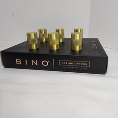 6x Pack BINO Cabinet Knobs SATIN BRASS / GOLD Finish Pulls – FACTORY SEALED NEW