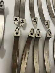 13 Pc Satin Nickel Flat Arch 3.5” Center Cabinet Pulls Handles Silver Very Nice