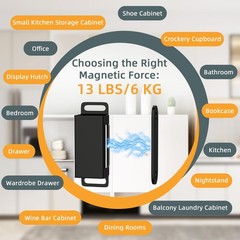 Jiayi Magnetic Door Catches 12 Pack Cabinet Door Magnets Black Magnetic Door …