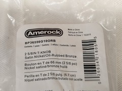 (3) Amerock BP36556G10ORB Bronx 2-5/8”Bar Cabinet Knob – Satin Nickel Oil Bronze