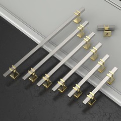 10 Pack 2 Inch50mm Modern Brushed Nickel & Gold Cabinet Knobs Zinc & Stainles…