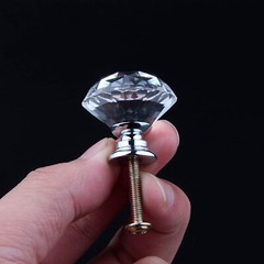 5-200PCS Door Handle Diamond Crystal Clear Glass Cabinet Drawer Pull Knobs 30mm