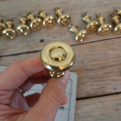 17 *Worn* Century Maryland 1-3/16 Mushroom Cabinet Knob Shiny Brass Reclaimed