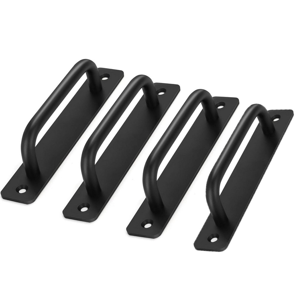 Metal Heavy Duty Barn Door Handle Flush Long Base Handle Pulls for Gate Shed Gar