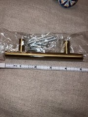 NEW Set Of 3 Gold Finish Cabinet Or Drawer Handles Pulls NIP
